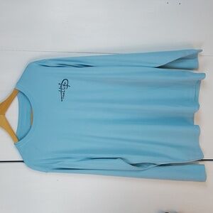 Reel Life Mens Blue Rash Guard Logo Fishing Outdoors Swim FLAW Sz.XL